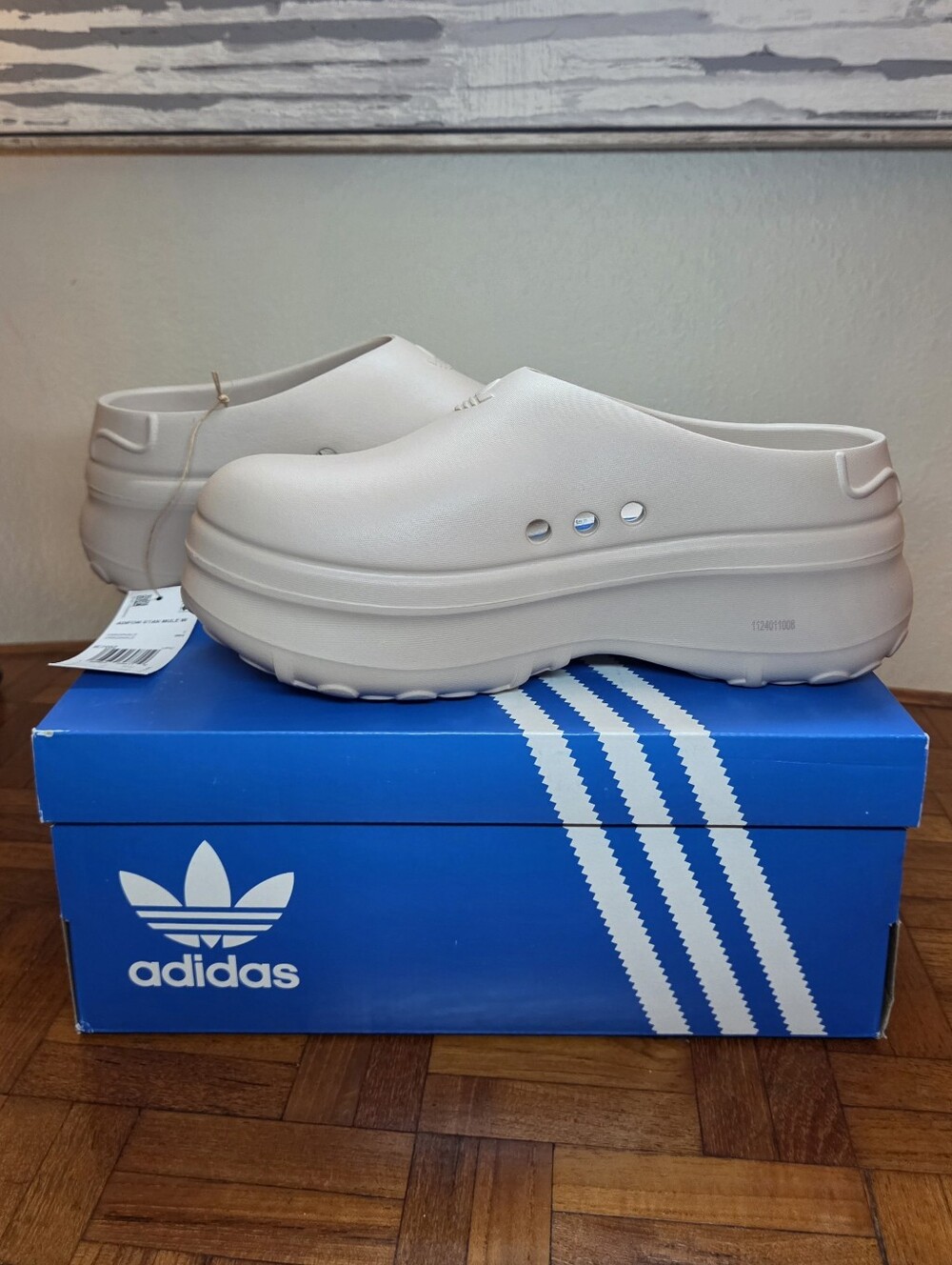 NWT Adidas Originals Adifom Stan Mule Platform Clogs in Wonder Taupe - Size 8 - Picture 7 of 13